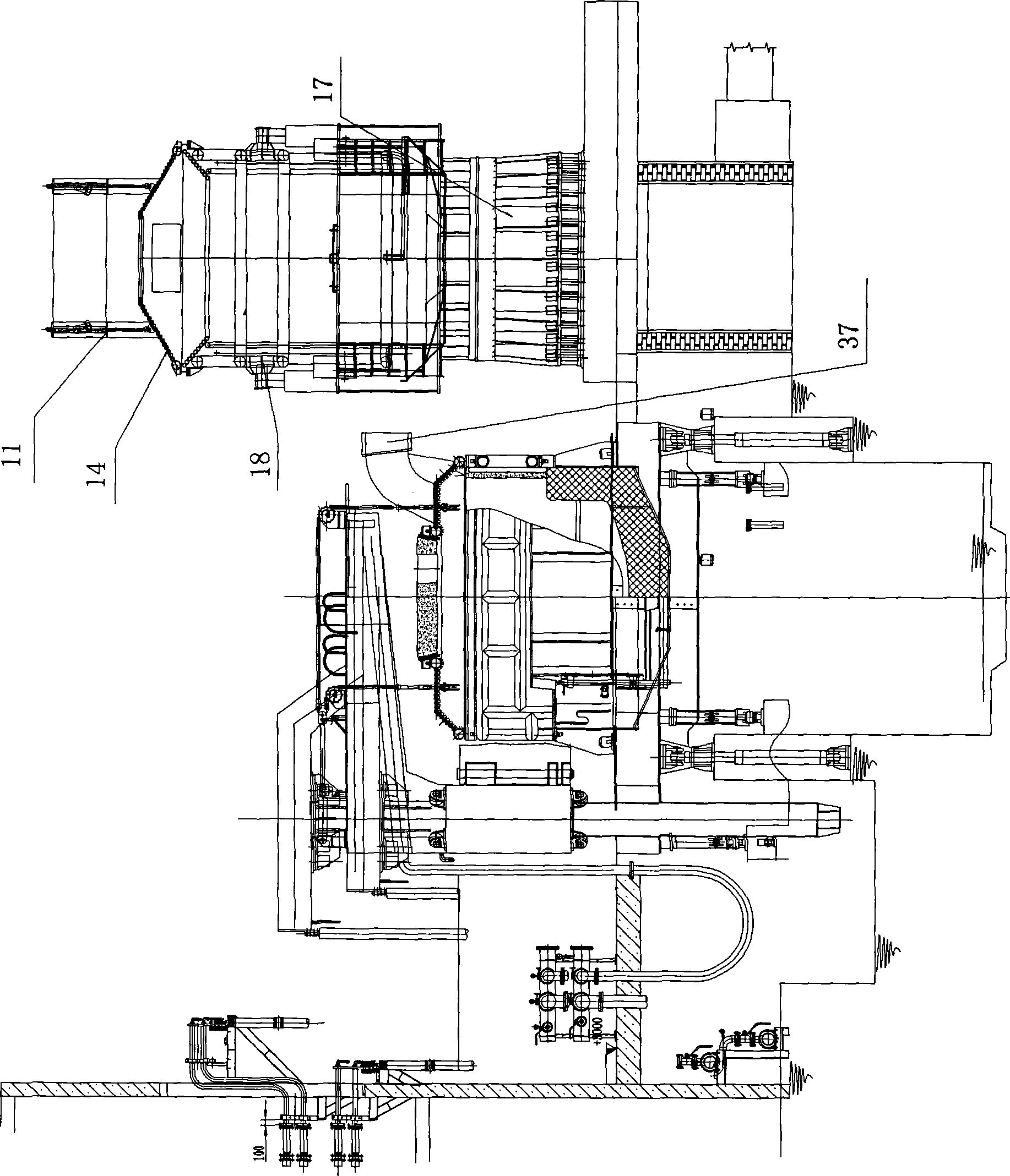 Scrap steel preheating system for electric arc furnace