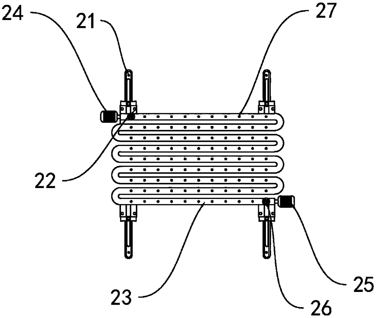 Under-film PVC piping manifold structure used for circulating fumigation