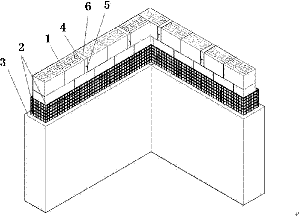 Energy-saving wall with connecting keys and recycled concrete wall panels holding insulation block masonry, and manufacturing method of energy-saving wall