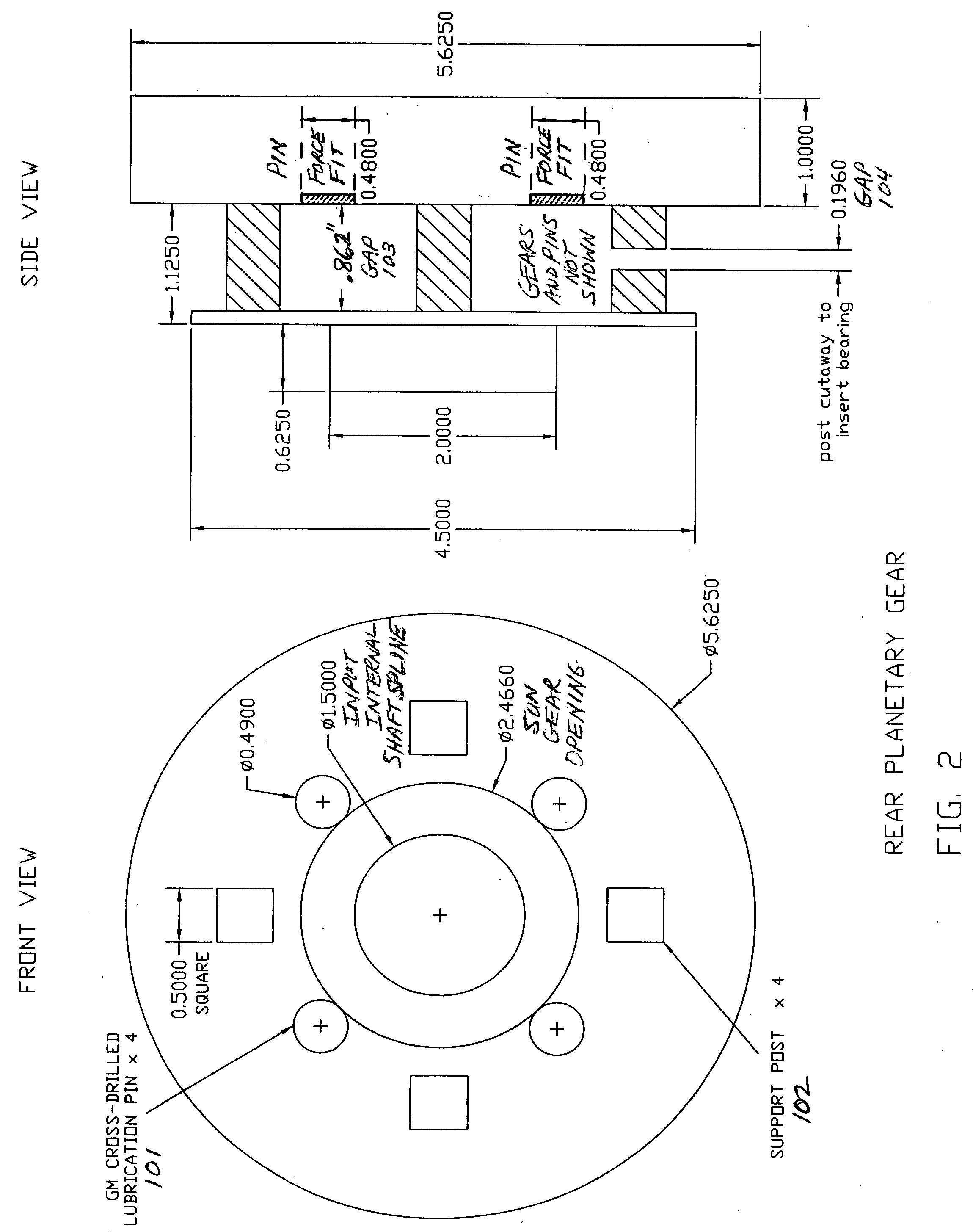Thrust bearing assembly for automatic transmission rear planetary