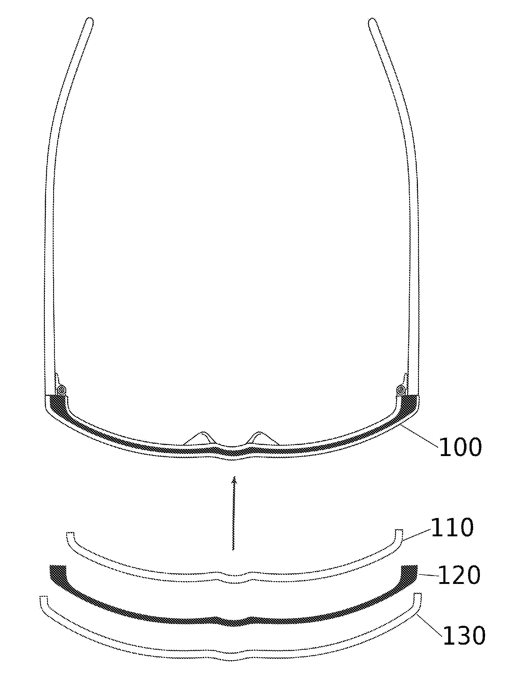 Eyeglass frame with embedded design pattern and manufacturing method thereof