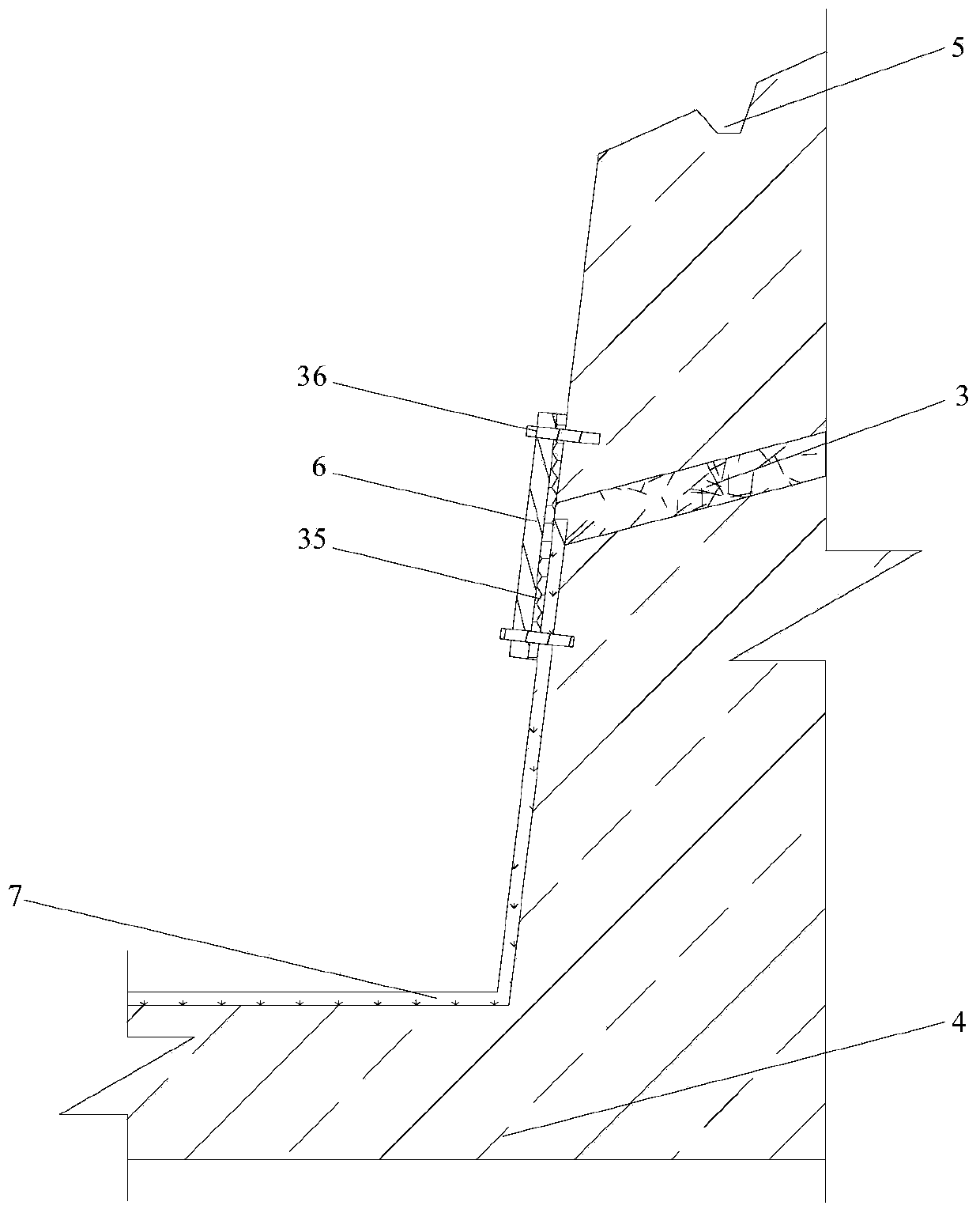 Construction method of plate rib type cast-in-place anchor rod high retaining wall