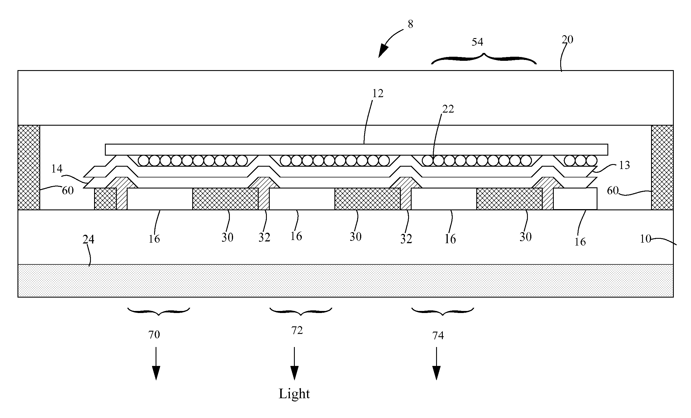 Emissive displays having improved contrast