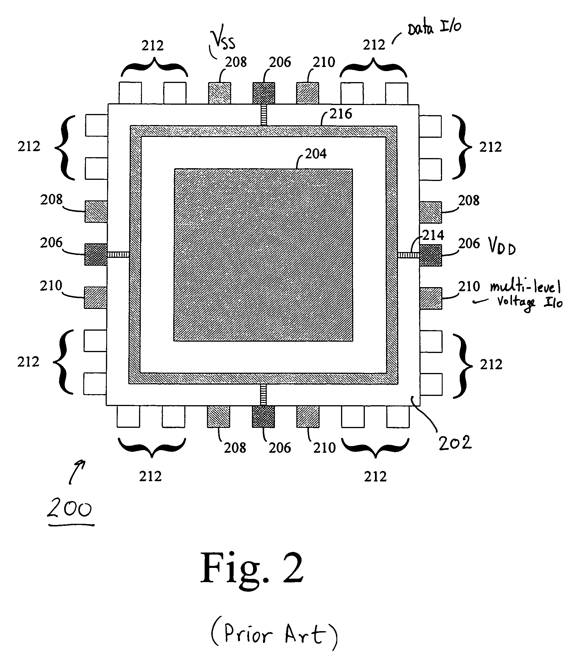 External power ring with multiple tapings to reduce IR drop in integrated circuit