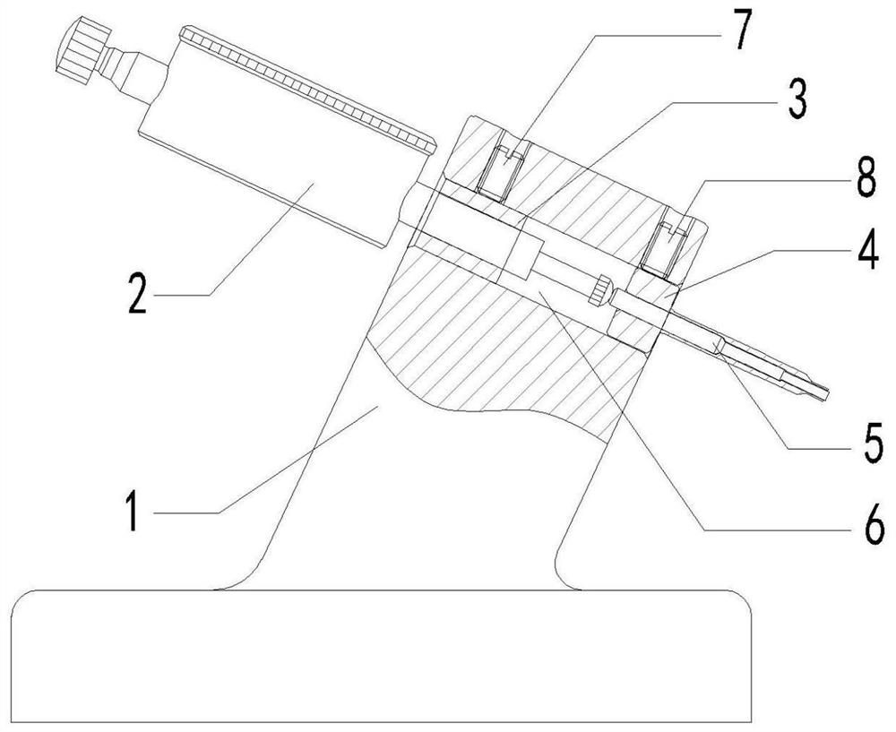Device for detecting sealing seat surface angle of needle valve body