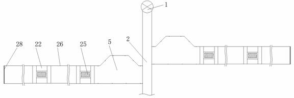 Prostrating type spinning negative pressure dust removal device