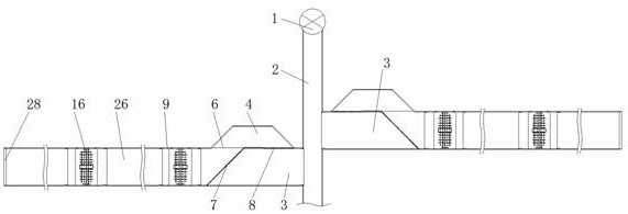 Prostrating type spinning negative pressure dust removal device