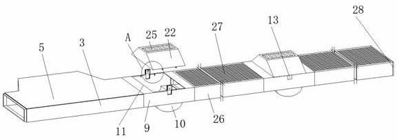 Prostrating type spinning negative pressure dust removal device