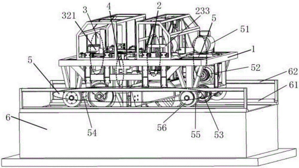 Dynamic load test bench for agricultural machinery rotary tillage components