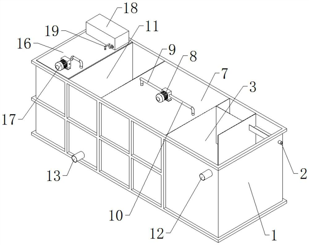 Integrated device for ecological treatment of domestic sewage from landscape type ship