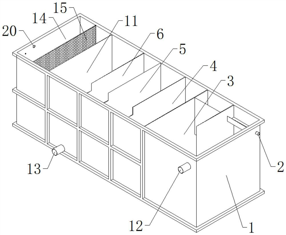 Integrated device for ecological treatment of domestic sewage from landscape type ship