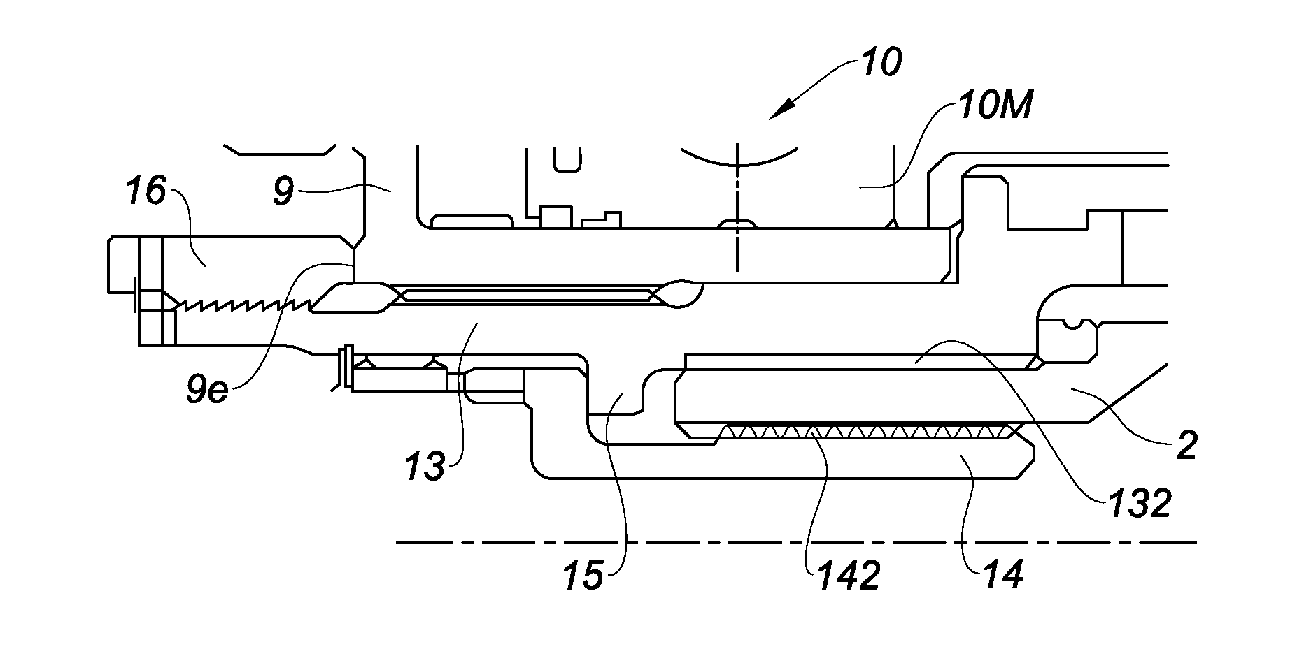 Modular engine, such as a jet engine, with a speed reduction gear