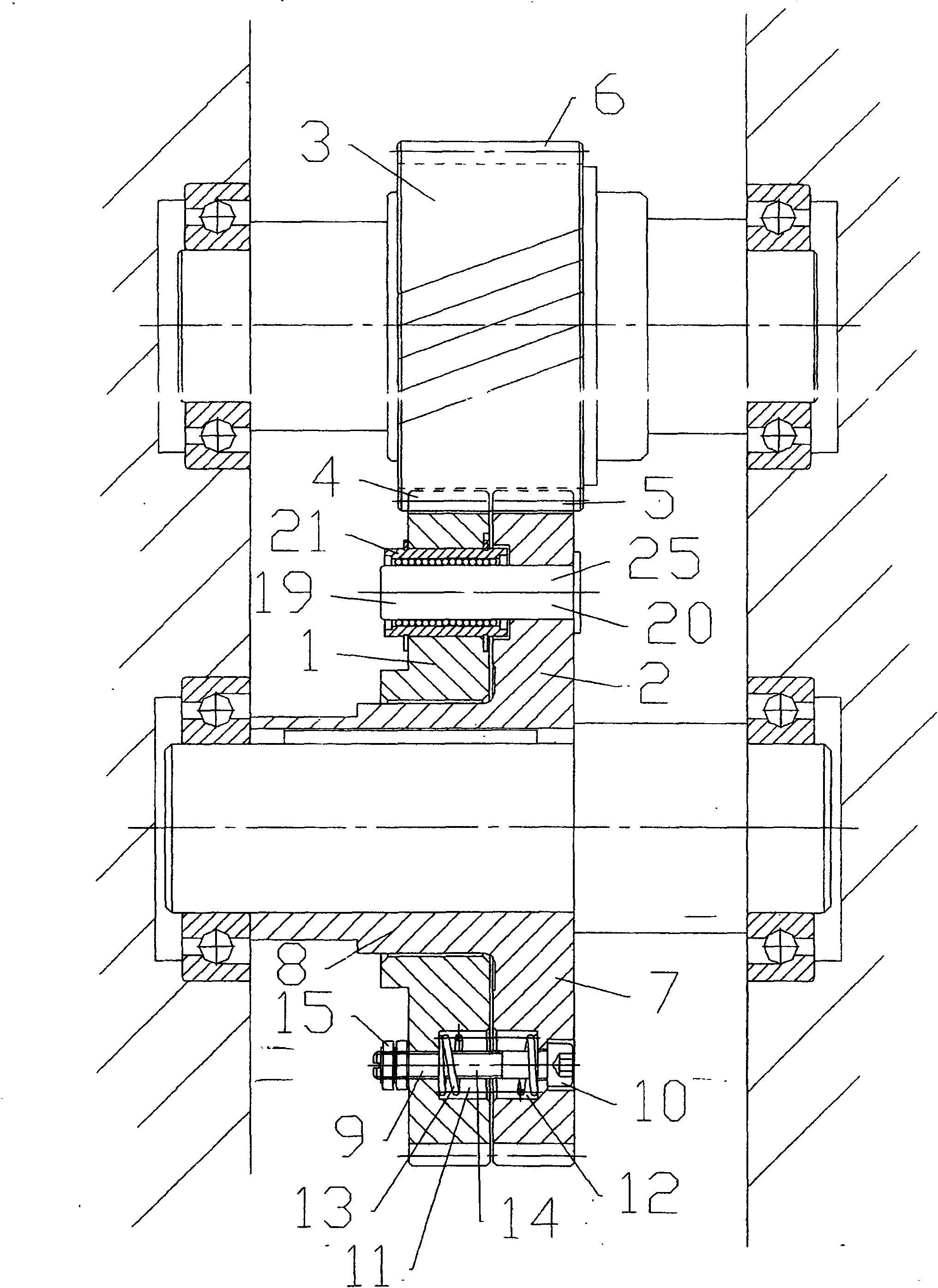 Helical gear and gap eliminating structure thereof