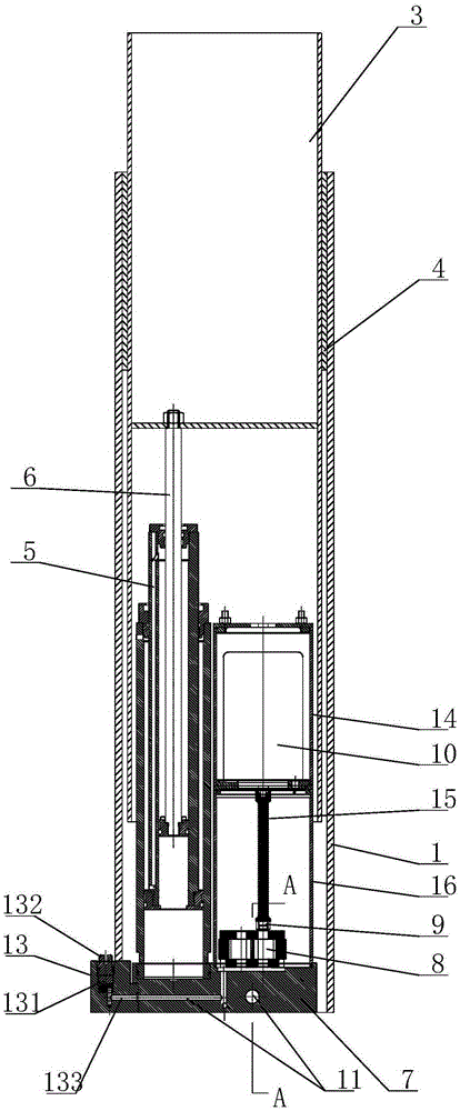 Integral hydraulic elevating road pile