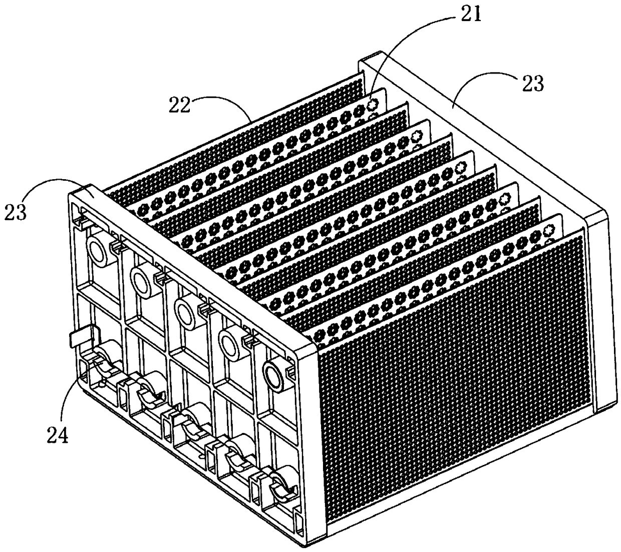 Electrostatic fume purifying device with composite layer type electric field