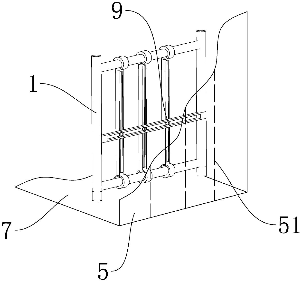 Adhesive scraping device for assisting in wallpaper mounting and adhesive scraping method