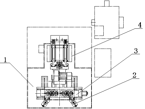 Numerical control trimming machine tool for machining burrs and flashes of cast curved-surface blank