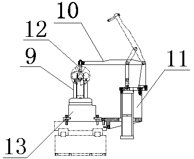 Numerical control trimming machine tool for machining burrs and flashes of cast curved-surface blank