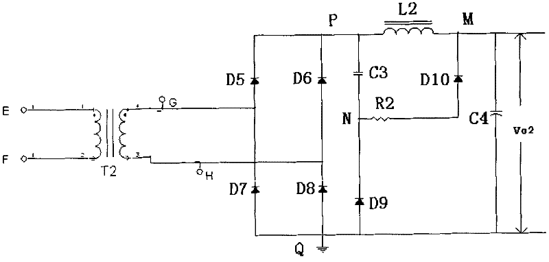 Diode absorption circuit for bridge rectifier circuit