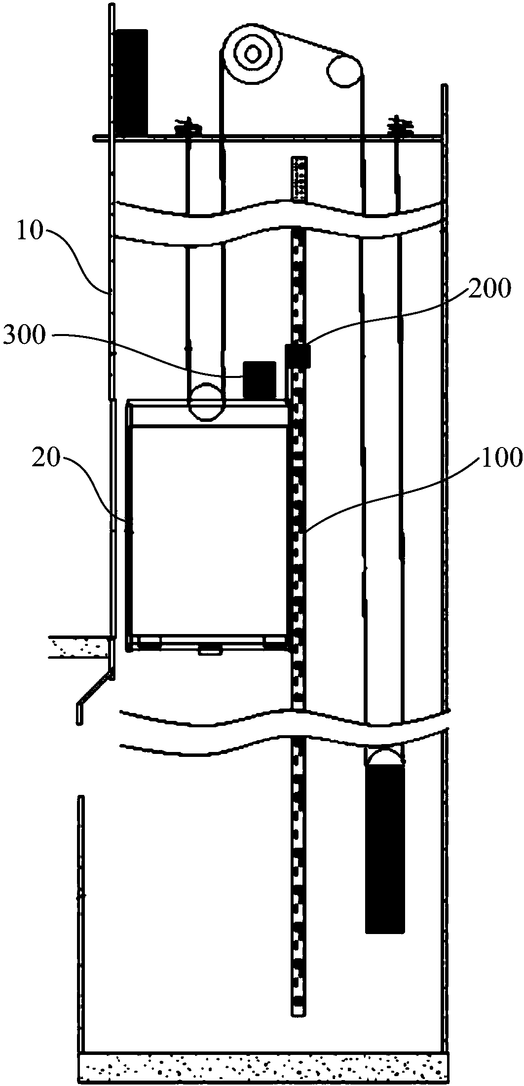 Self-inspection device for detection system for absolute position of lift car and self-inspection method thereof