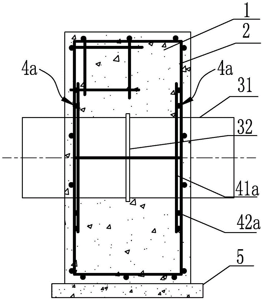 Stiffener cage for use in opening of anchor block for direct-buried heat supply pipelines