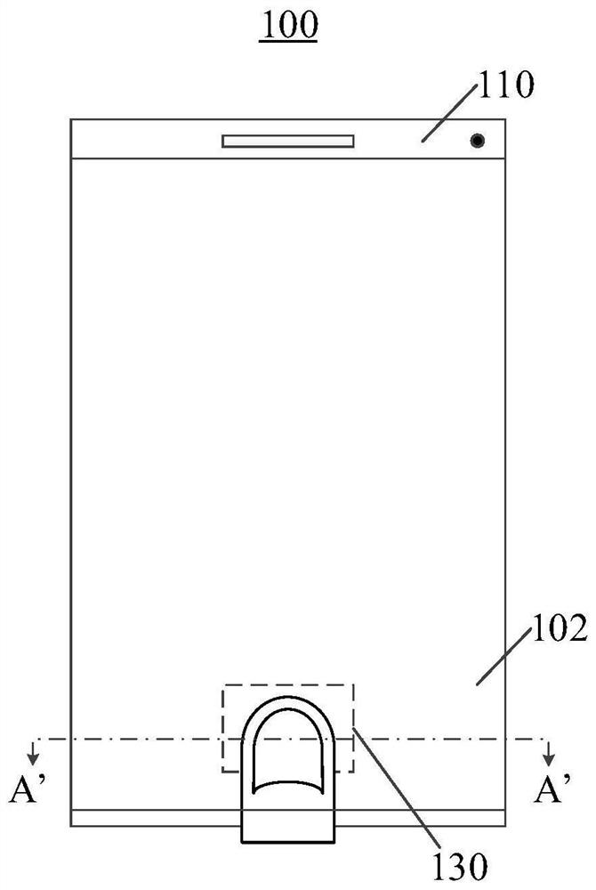 Under-screen biometric feature recognition device and electronic equipment