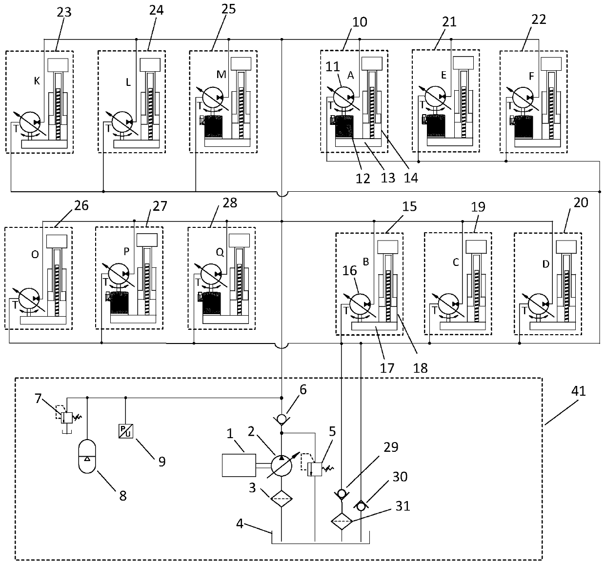 A walking robot driven by hydraulic-electric hybrid