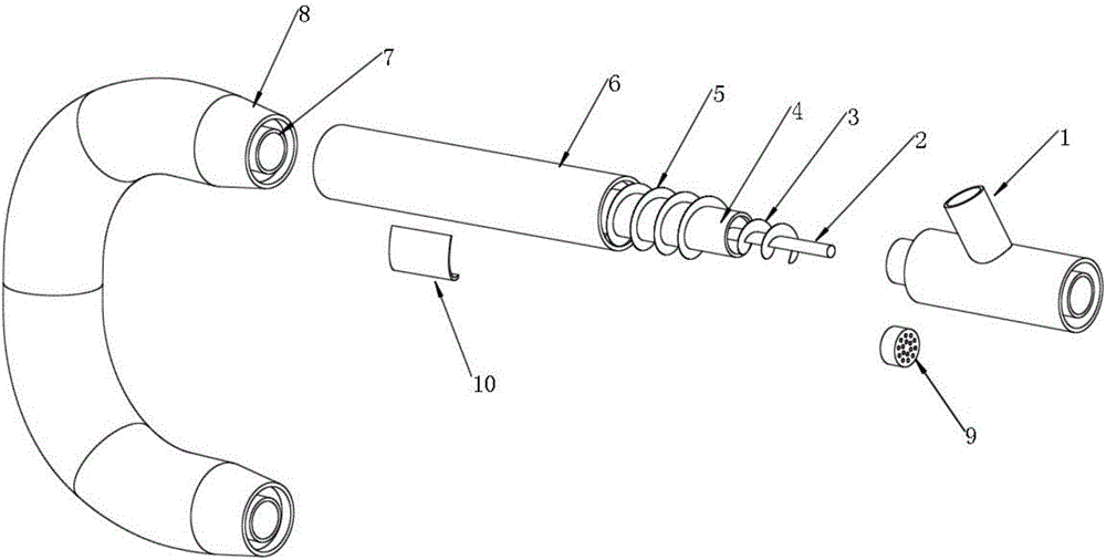 Internal and external dual-spiral-flow centrifugal separation type heat exchanger