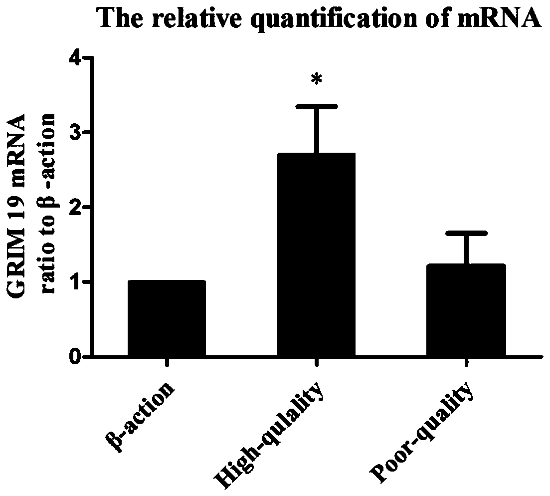 A method for evaluating the developmental potential of oocytes by using the relative expression level of grim-19 in granulosa cells