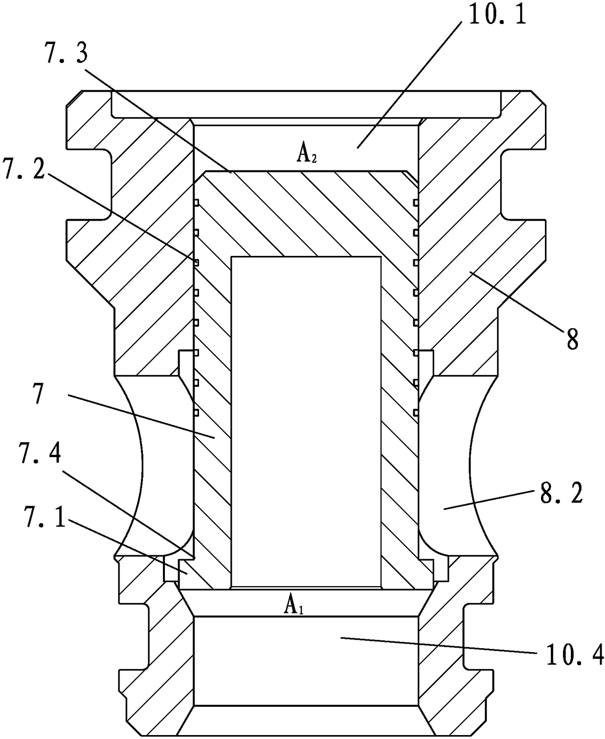 A gas spring relief valve