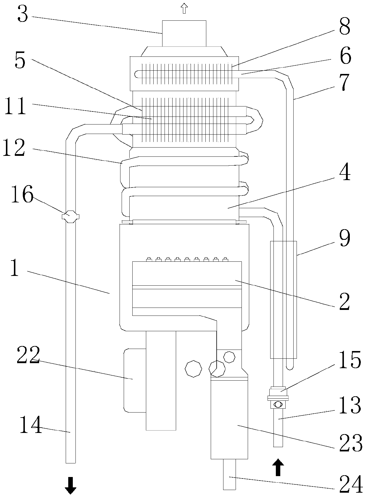 Gas water heater and waste heat recovery method