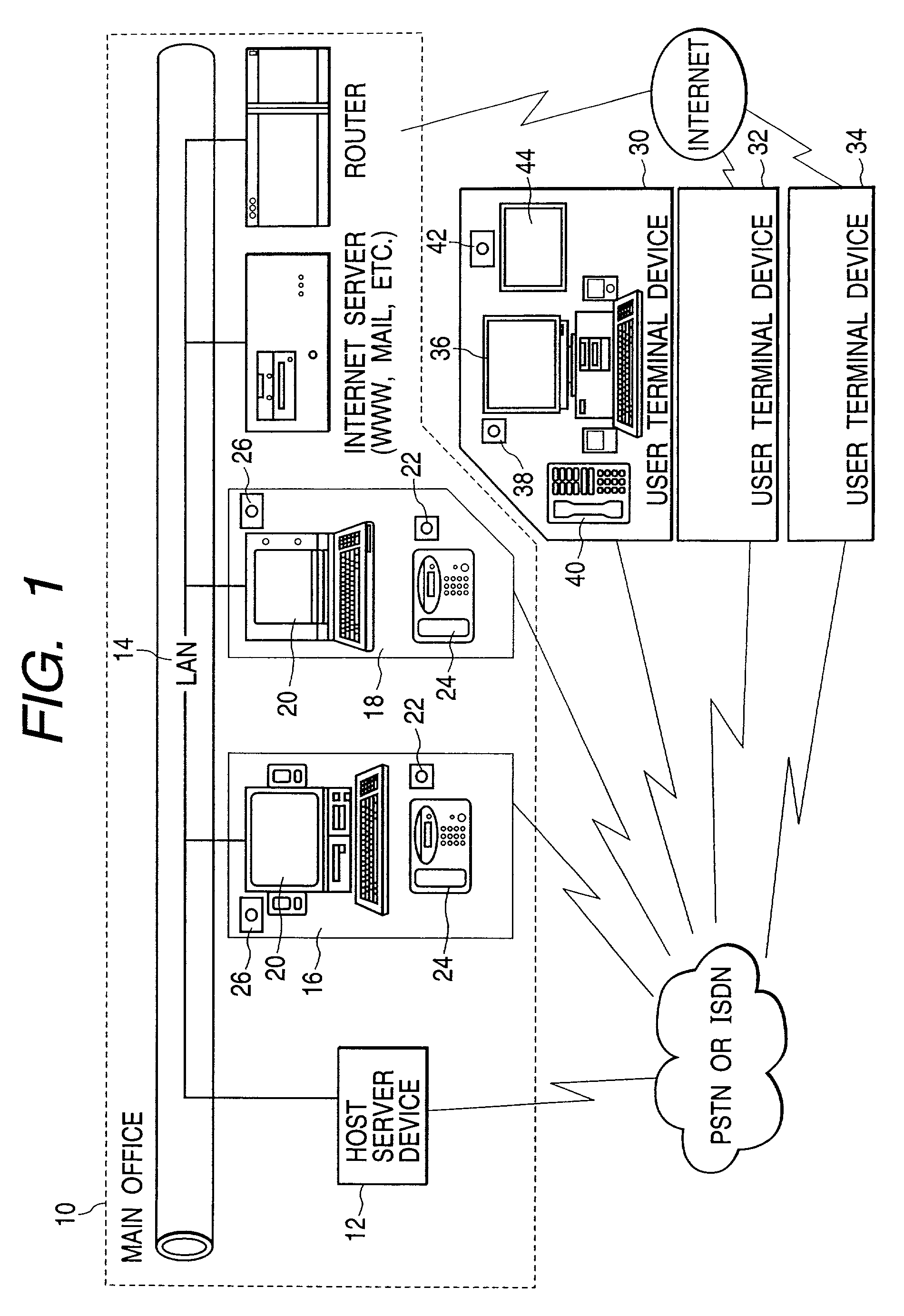 Control apparatus of virtual common space using communication line