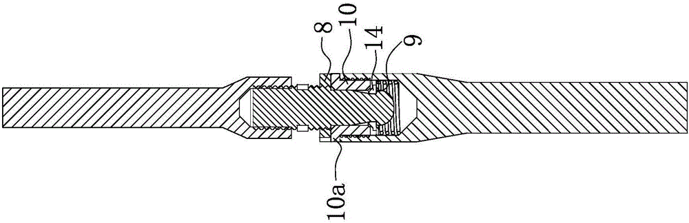 Upper-screwing lower-locking automatic insertion rod adjustable connection component