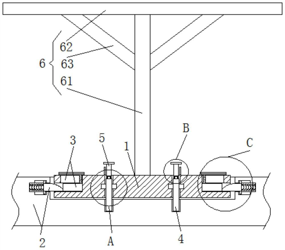 Dining table fixing device for ocean passenger ship