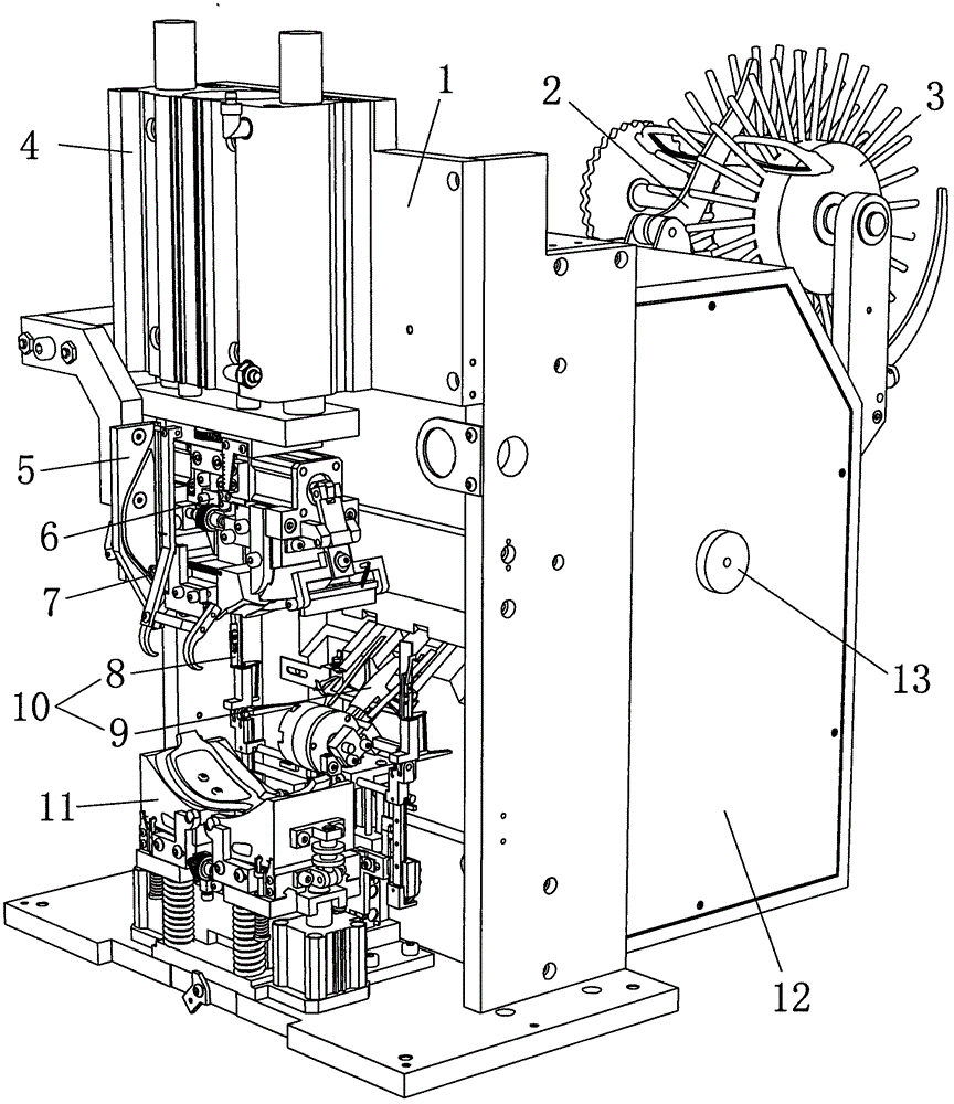 Fully automatic glasses bending machine structure