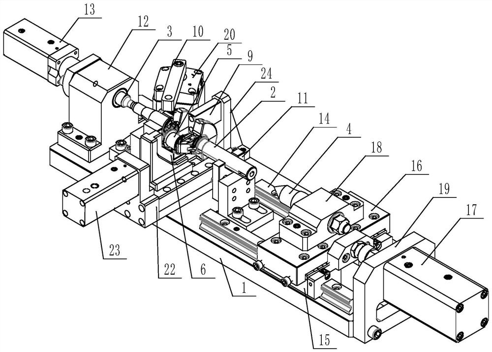 Clamping fixture for milling key grooves in two ends of crankshaft