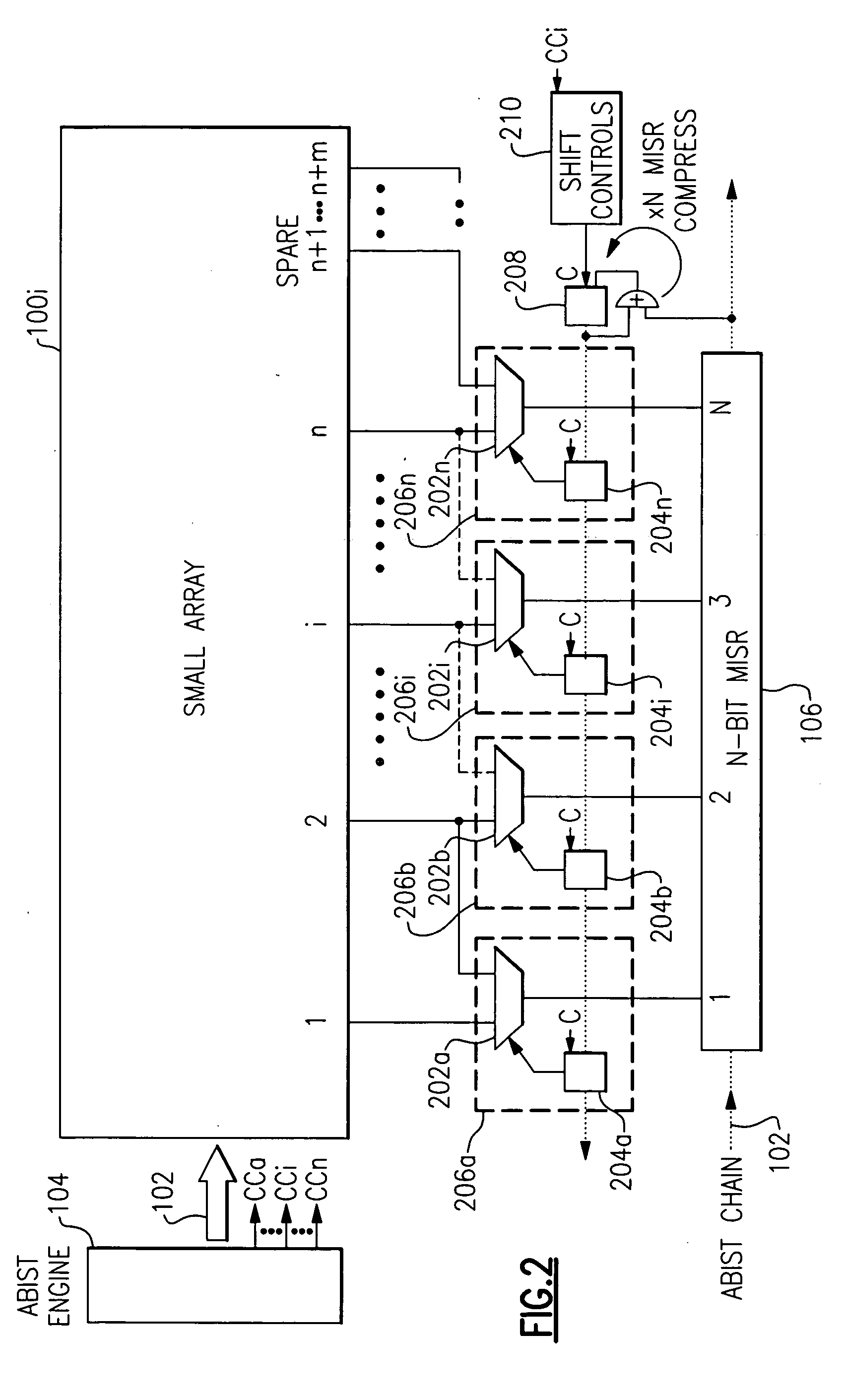 Array self repair using built-in self test techniques