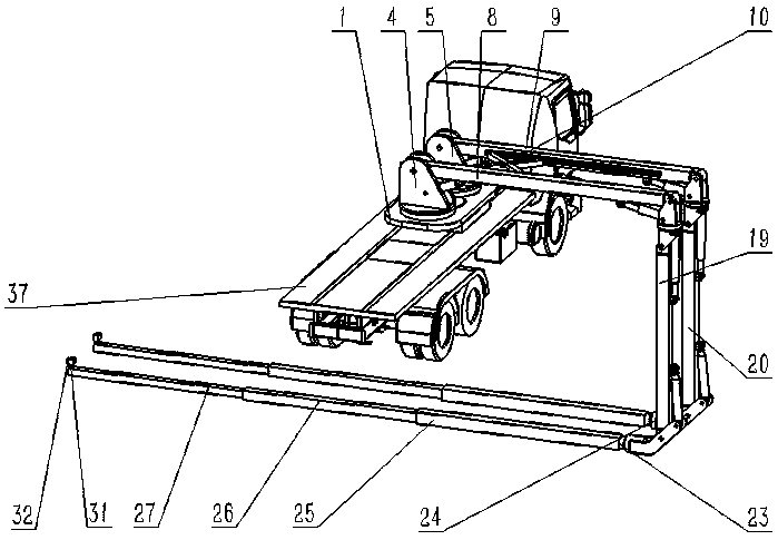 Control method of folding arm type dual-arm bridge detecting vehicle