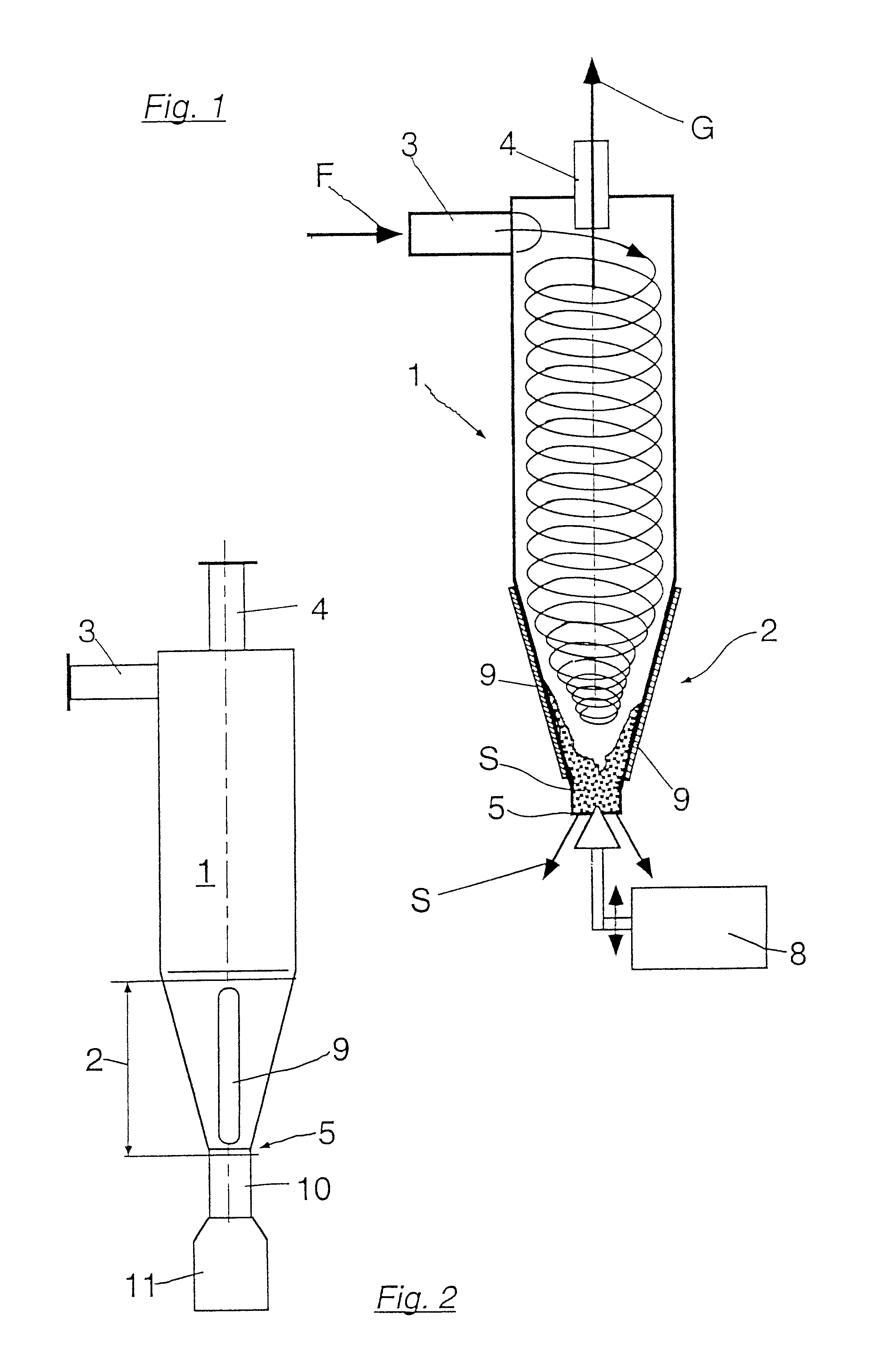Hydrocyclone and process for removing foreign substances from a liquid
