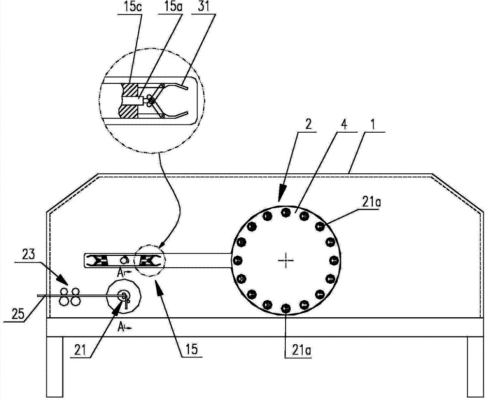 Automatic quick bending-die clamping device of reinforcement hoop bending machine