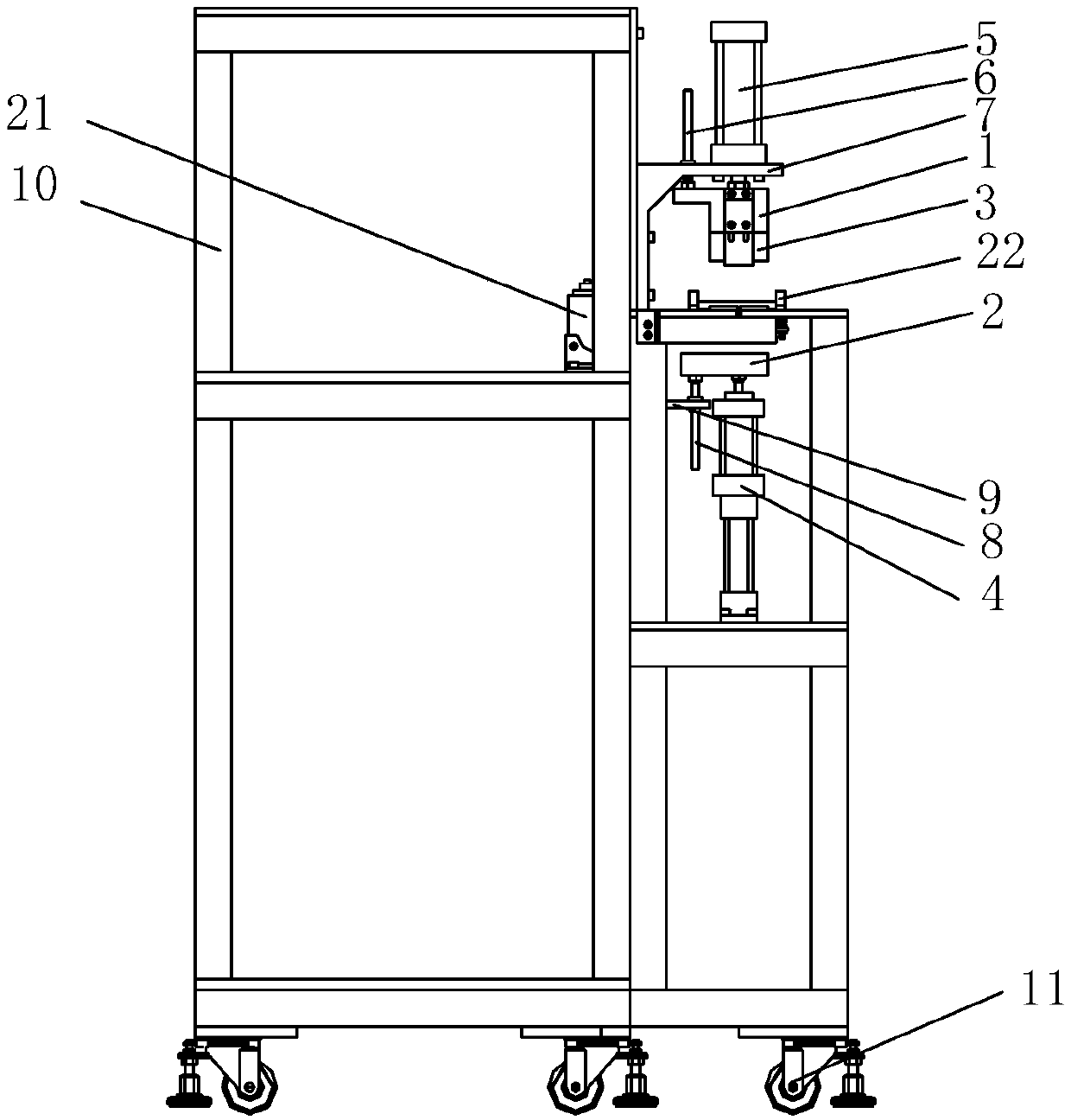 A flexible cable fixed-length cutting machine