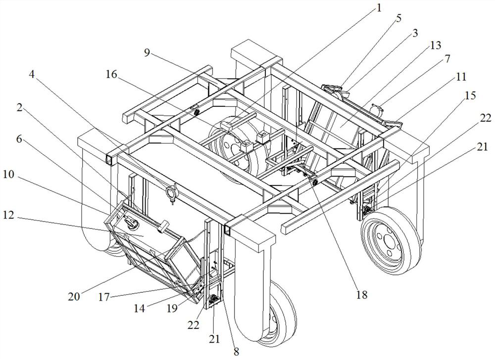 Gravity center adjusting system for high-ground-clearance plant protection machine and adjusting method thereof