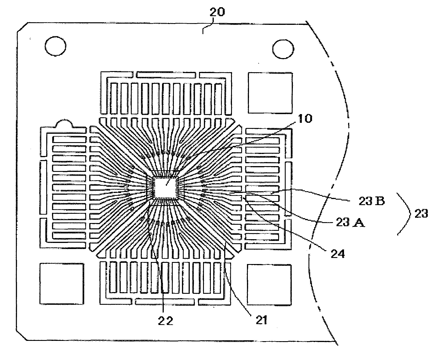 Semiconductor device, leadframe and structure for mounting semiconductor device