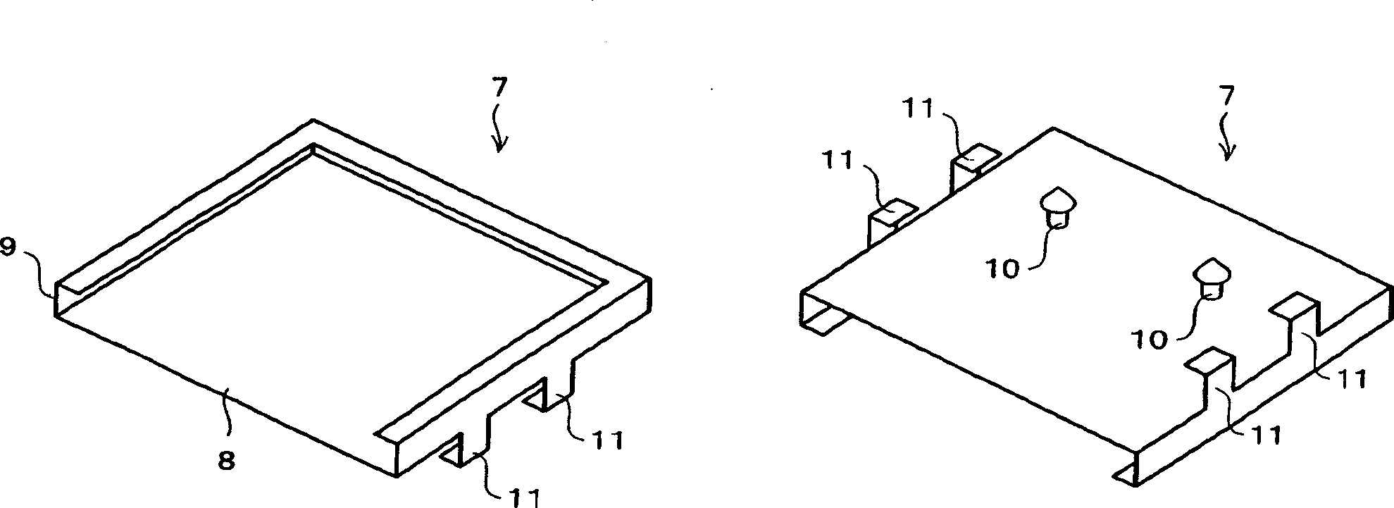 Connection structure for display module and printed base plate and semiconductor device, display module and electronic member