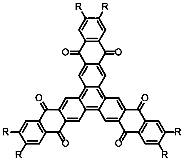 N-type star-shaped polycyclic conjugated aromatic hydrocarbon and synthesis method thereof