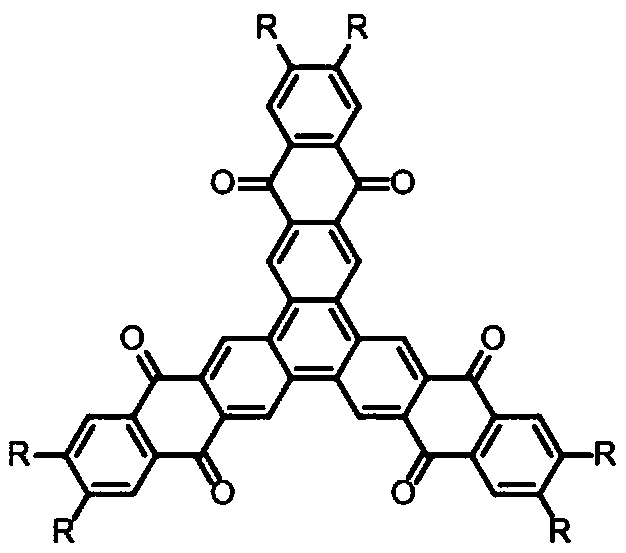 N-type star-shaped polycyclic conjugated aromatic hydrocarbon and synthesis method thereof