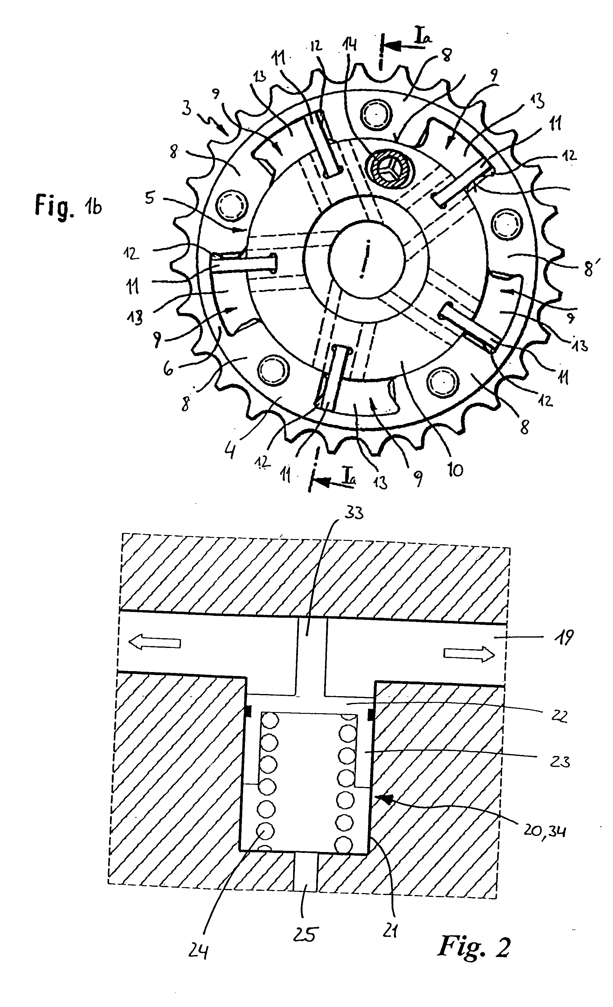 Internal combustion engine having a hydraulic device for adjusting the rotation angle of a camshaft relative to a cranks haft