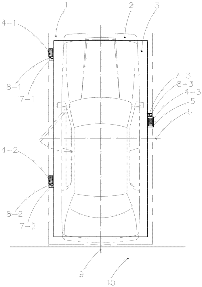 Two-layer parking equipment based on three-column supporting and three-point traction lifting