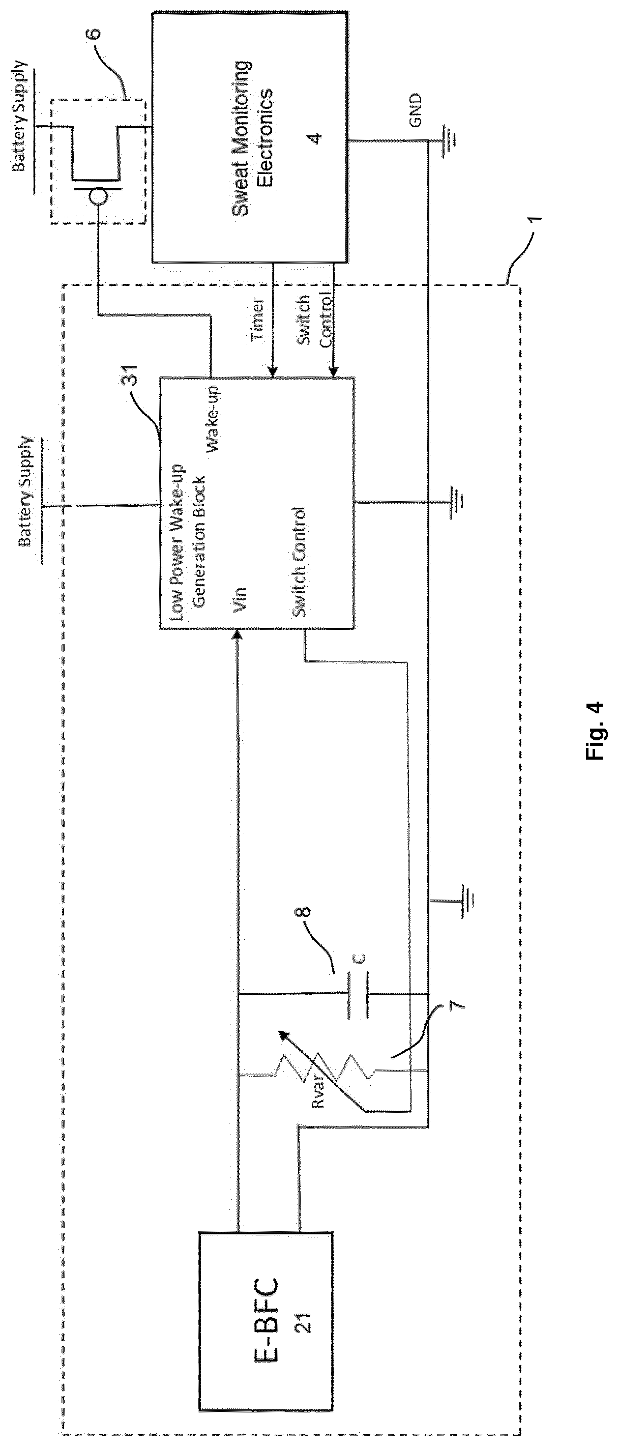Switch circuitry for a fluid monitoring device