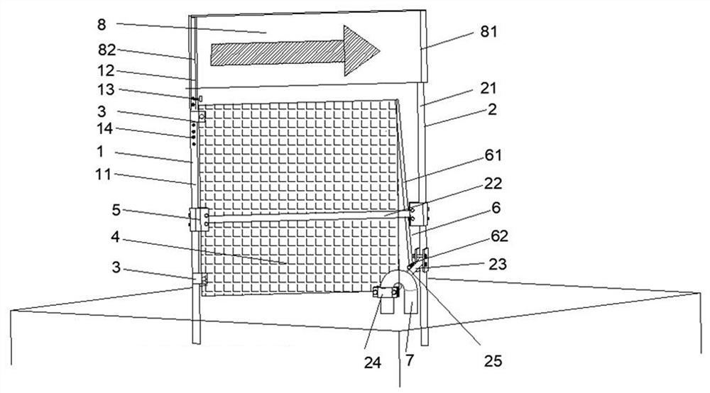 Narrow-distance separation zone construction barrier and vehicle warning structure